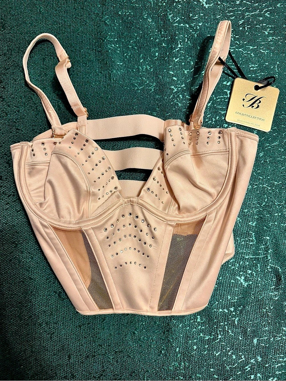 Honey Birdette Champagne Bustier Size 32D